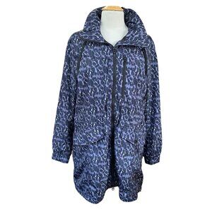 Lucky Brand Premium Performance Water Resistant Rain Jacket Leopard Packable-L